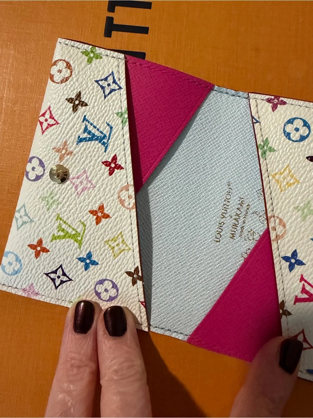 Louis Vuitton White Multicolor Monogram slim card holder
